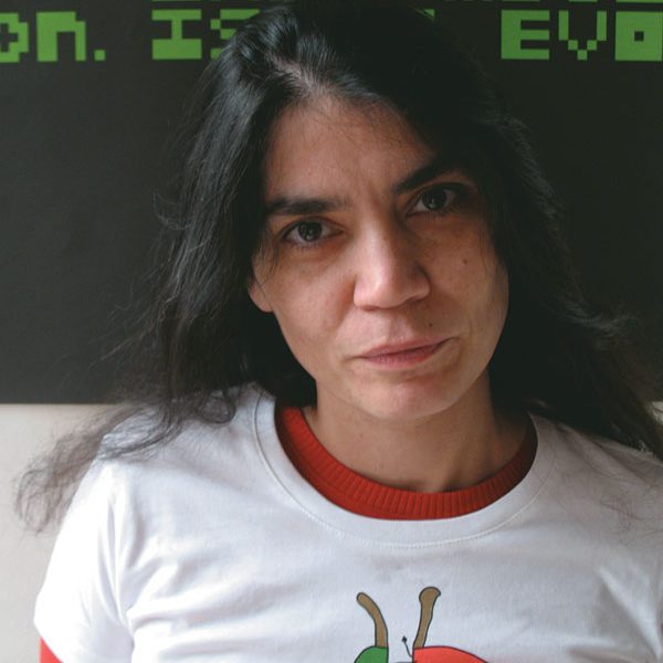 Portrait of graphic designer Esen Karol